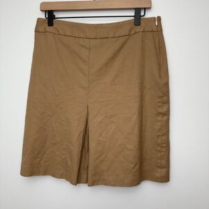 Brooks Brothers Women's Wool Skirt Front Pleat Woven In Italy Tan Size‎ 10